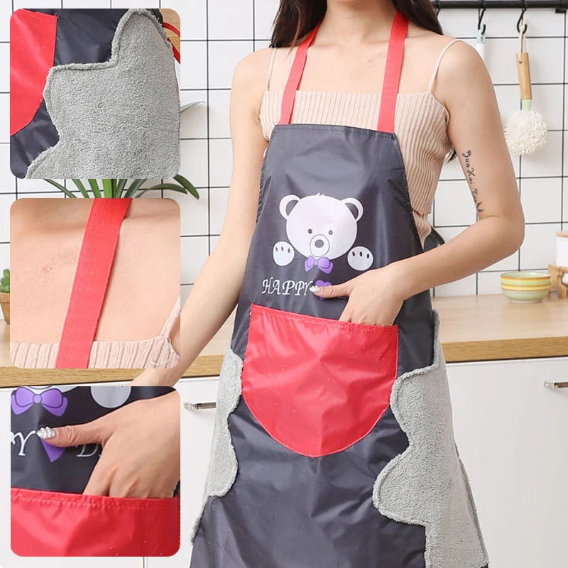 

Cartoon Cooking Kitchen Apron For Woman Men Chef Waiter Cafe Shop BBQ Hairdresser Aprons Bibs Kitchen Accessory Dropshipping