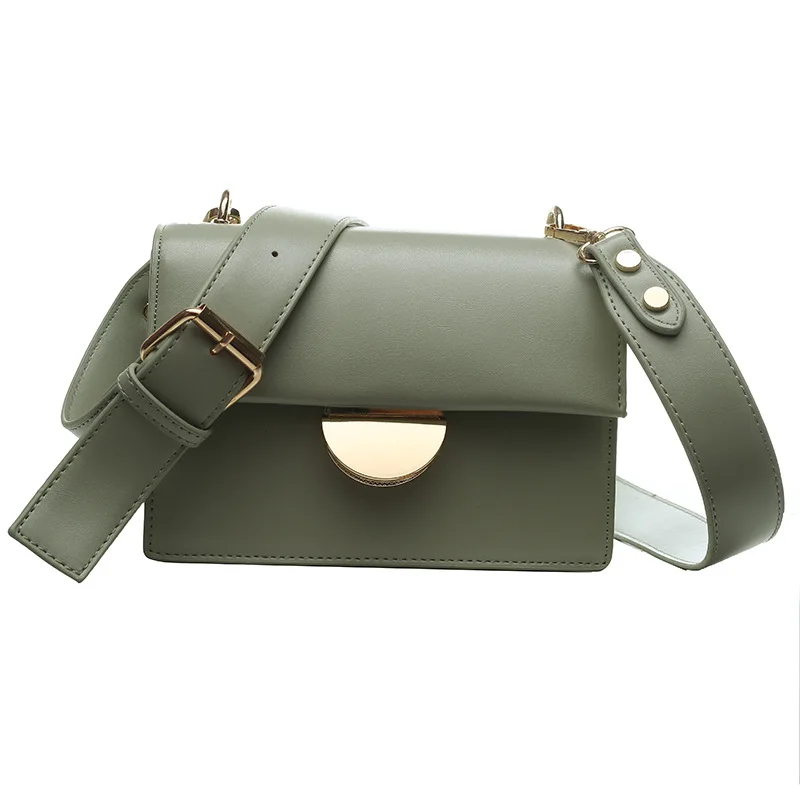 

Chao yang Gas Textured WOMEN'S Shoulder Bag Korean-style Genuine Product Lock Solid Color Square Sling Bag PU Leather Oblique WO