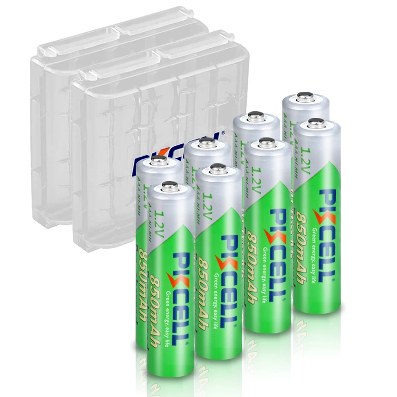 

PKCELL Low Self-Discharge Ni-MH 1.2V 850mAh AAA Rechargeable Battery 3A Bateria Baterias with 2 Batteries Hold Case Box