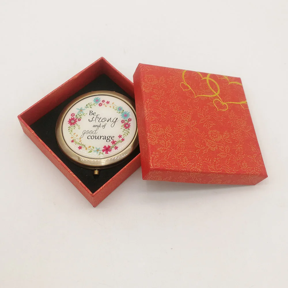 100 шт./лот, заказной логотип, Подарочная коробка для Compack Mirror, розничная упаковка, чехол для портативного косметического зеркала, подходит для 70*70 мм