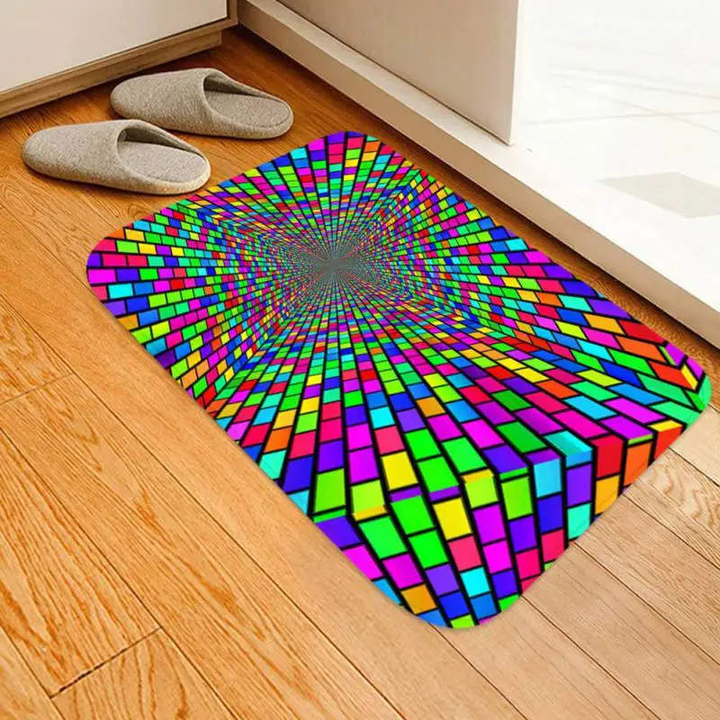 Нескользящий водопоглощающий коврик ковер 3D печатная уплотненная фланель Ткань ковер Рождество Кухня принадлежности для ванной zh1