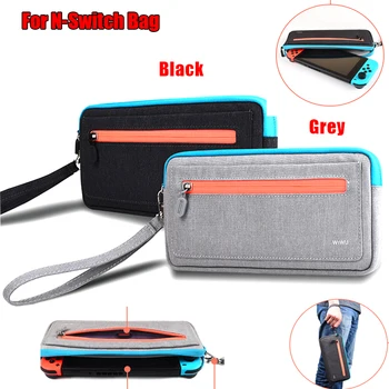 

Newest Soft Carry Case For Nintendo Switch Portable Travel Case For NS Console Storage Pouch Bag With 5 Game Holder Black Grey