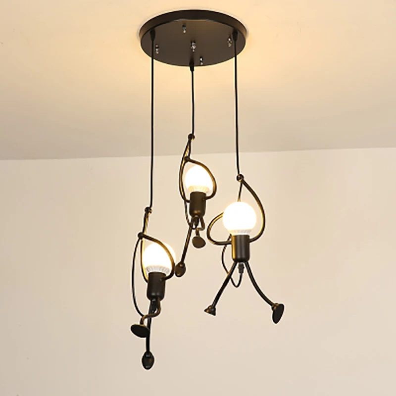 Мини-подвесной светильник Железный человек s Home Deco минималистичные подвесные лампы для спальни светильник для кухни подвесной светильник Светодиодная лампа - Цвет корпуса: 3 heads round plate