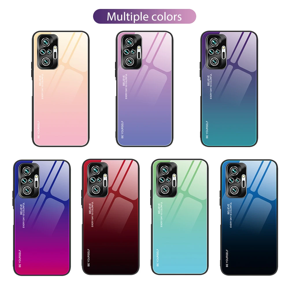 pouch mobile Tempered Glass Case For Redmi Note11 9Pro 9S 8 8T 7 6 5 9A 8A 7A 6A Tpu soft edge Redmi Note10Pro 8T 8Pro 7Pro cubierta dura mobile flip cover