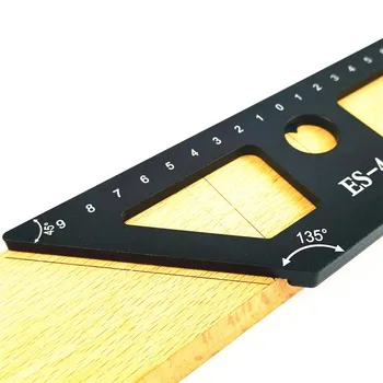 

Multifunctional 45 Degree Scribe Woodworking Ruler ES-4 Guide Aluminum Alloy Measuring Ruler