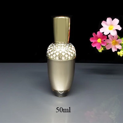 60ml 10 шт./лот Высококачественная Золотая 30/50 г акриловый косметический крем для лица банку 30/60/120 мл эссенция для глаз безвоздушная бутылка лосьона Пресс для вакуумной упаковки - Цвет: 60ml