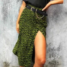 Женские Облегающие юбки с леопардовым принтом и высокой талией для девочек, Женская леопардовая юбка средней длины в стиле панк, уличная одежда в Корейском стиле, женские юбки-трубы