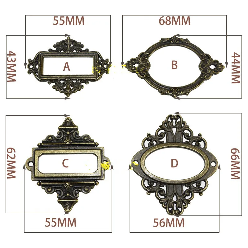 5 шт. антикварные резные аксессуары медицина ярлык ящика Pull Frame файл имя держатель для карт блокнот фотоальбом diy deco Аппаратные средства