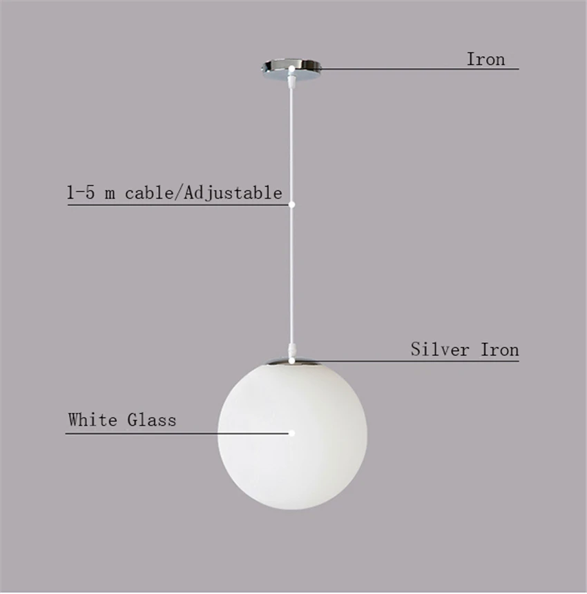 Современный светодиодный светильник из белого стекла для гостиной, спальни, висячая лампа для домашнего декора, светильник для гостиной