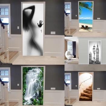 

3D Door Sticker Wallpaper Home Decor Self-adhesive Waterproof Removable Poster Stickers on the Doors Wall Decal deursticker
