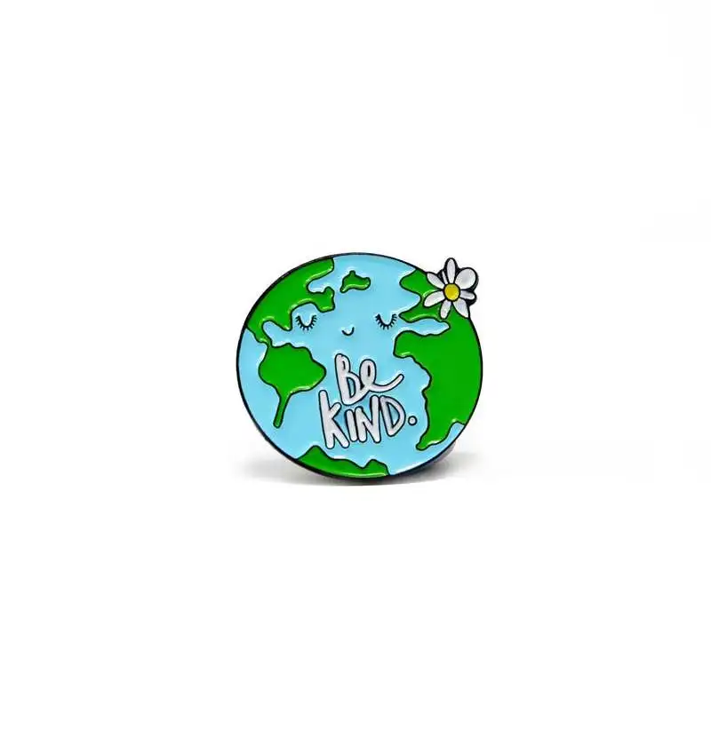 Be Kind эмалированный контактный значок World для окружающей среды|Броши| |