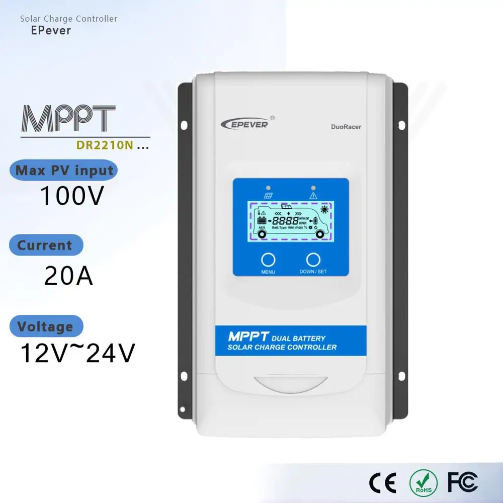 Контроллер заряда и разрядки EPever DuoRacer MPPT 10 А 20 30 12 В 24 В|Солнечные контроллеры| |
