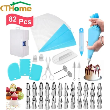 

Pastry Nozzles/Converter Pastry Bag 34-128Pcs/Set Confectionery Nozzle Stainless Cream bakery accessories Tools Decorating Tip