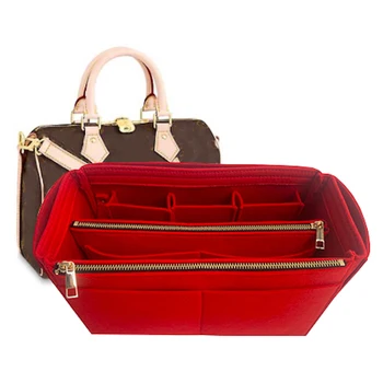 

For [speedy 25 30 35 40]3MM Felt Handbag Organizer Bag In Bag Tote Organizer Insert Diaper(w/Detachable Zip Pocket)