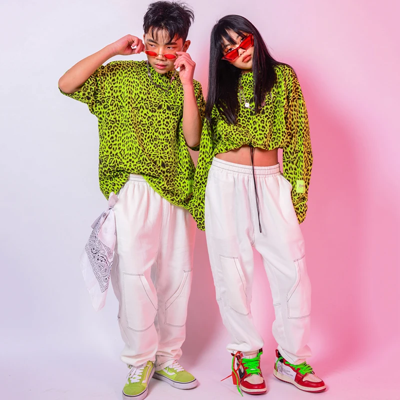 leopard print top with white pants