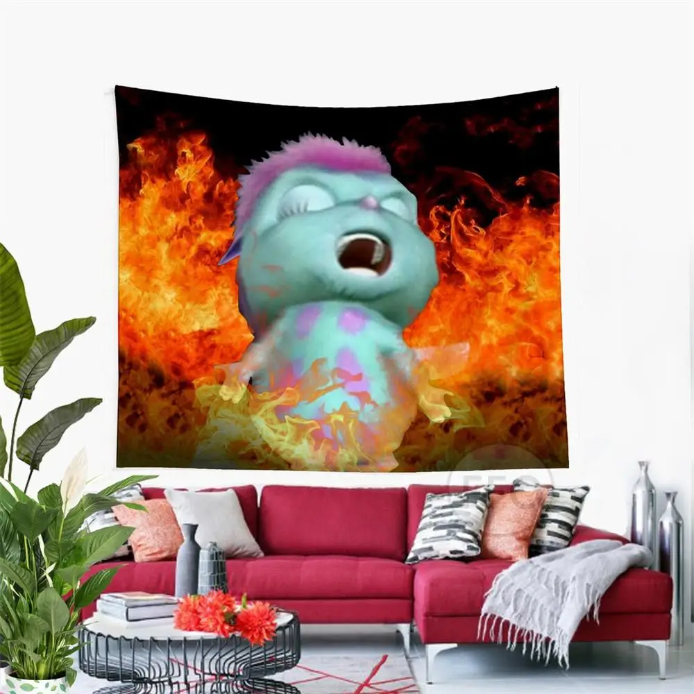 Custom Bibble On Fire Agry Tapestry Wall Hanging Psychedelic Hippe