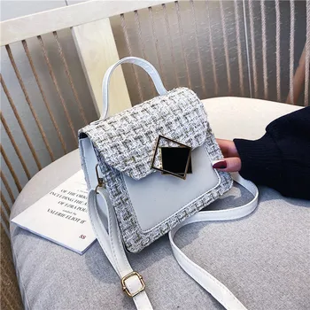 

Small Crossbody Bags for Women Mini Leather Shoulder Bag Lady Black Handbags Luxury 2020 White Flap Totes Splice High Quality