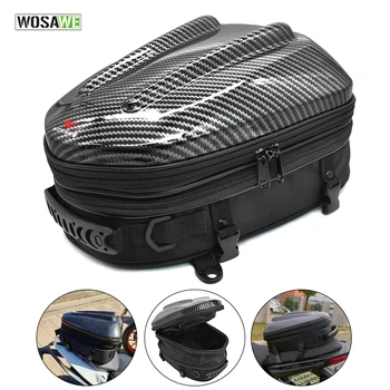 

WOSAWE Cycling Motorcycle Tail Bag Rear Seat Helmet Bag MTB Off-road Riding Extended Luggage Waterproof Back Bag with Rain Cover
