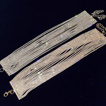 

New Rhinestone Choker Crystal Maxi Statement Necklace Multilayer Wedding Chokers Necklace Fashion Jewelry Accessories For Women