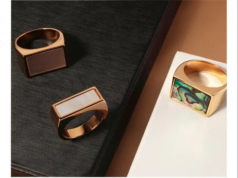

Wholesale Luxury Gold Plate Multicolor Shell S925 Finger Rings Beauty Accessories Female Ring Top Quality Fashion Jewelry Gifts