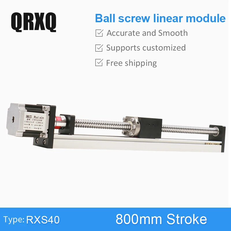 RXS40 Ball Screw 800mm Linear Motion Rail Guide Motorized XY Slide Table Stepper Motor Actuator
