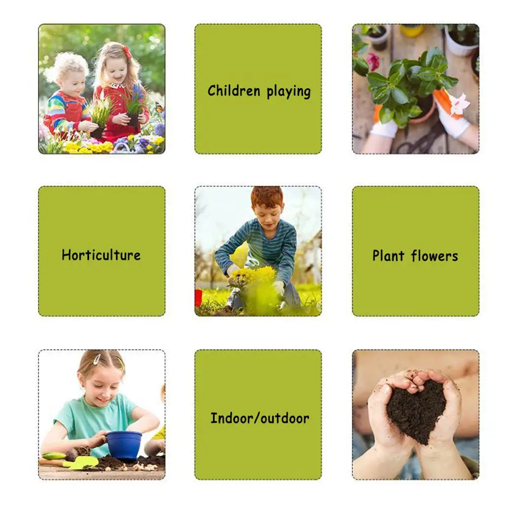 6pcs Kids Gardening Plant Tool Set Bag Gloves Watering Can Rake Fork Plastic
