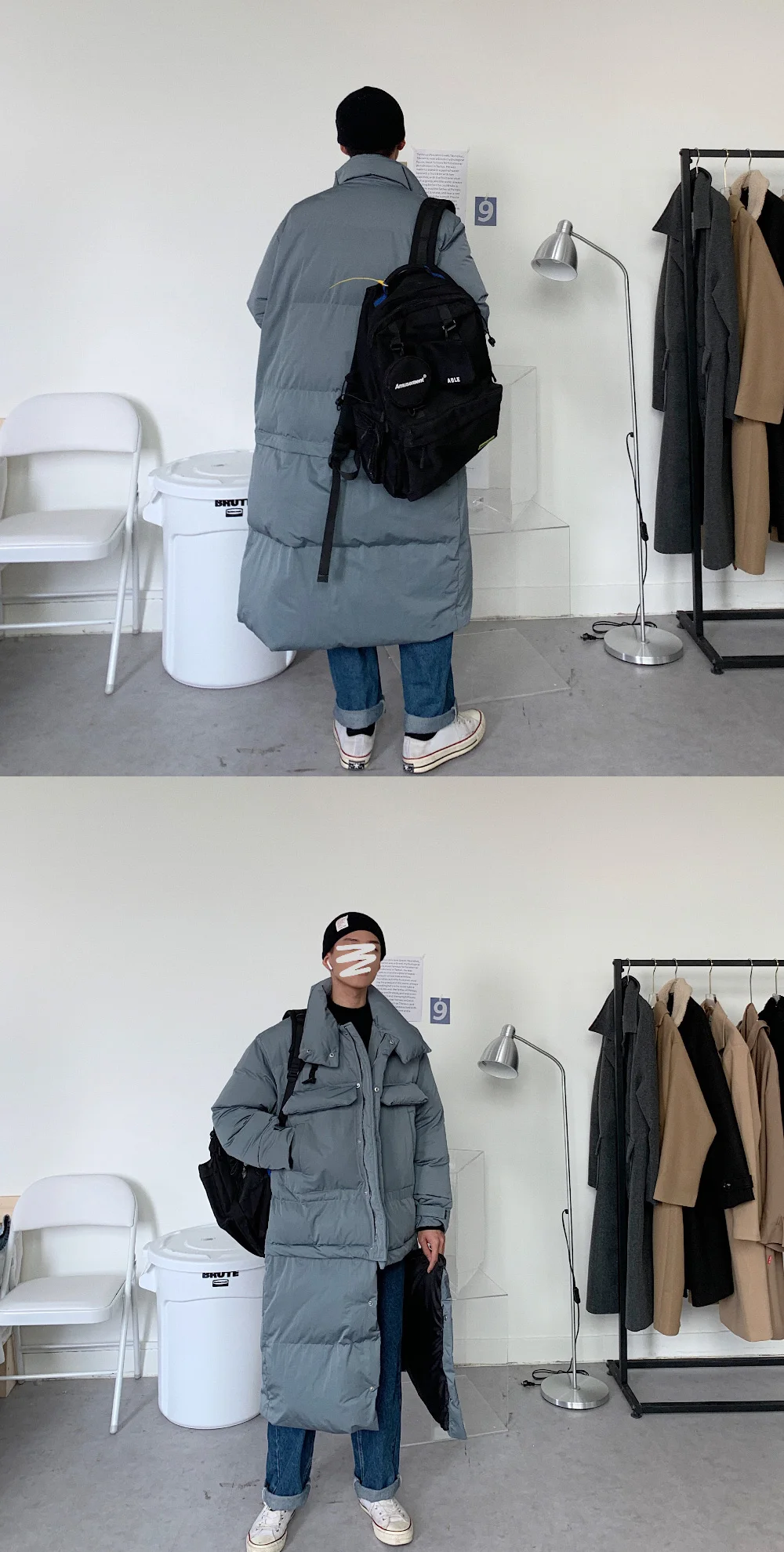 Liketkit, мужское длинное пальто, зима, одноцветное, теплое, Harajuku, пузырчатое пальто, куртки, мужской, свободный, съемный нижний край, корейская мода, парка