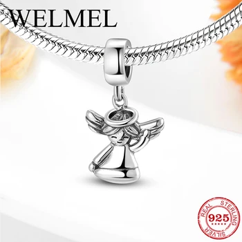 

Authentic 925 Sterling Silver Halo angel girl Lucky Pendants beads Fit Original Pandora Charms Bracelets Bangles Jewelry making