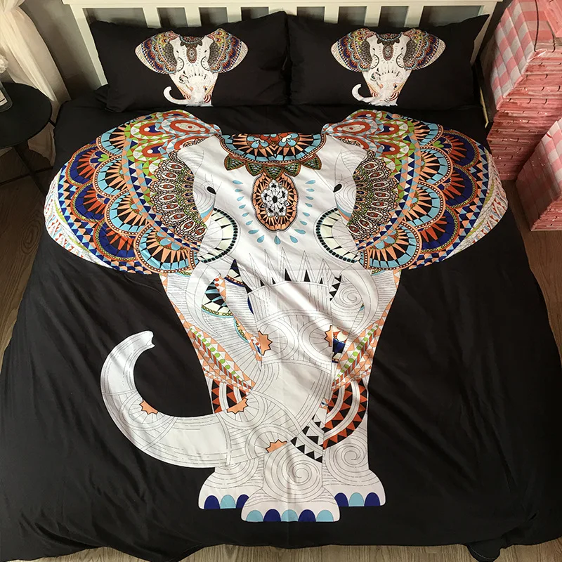 

Nantong Textile Europe And America the United Kingdom Size 3D Digital Ethnic-Style Animal Elephant Bedding Article Three Four-pi