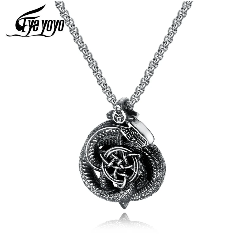 EyeYoYo Зодиак дракон кулон титановая сталь для мужчин Национальный Стиль Мода