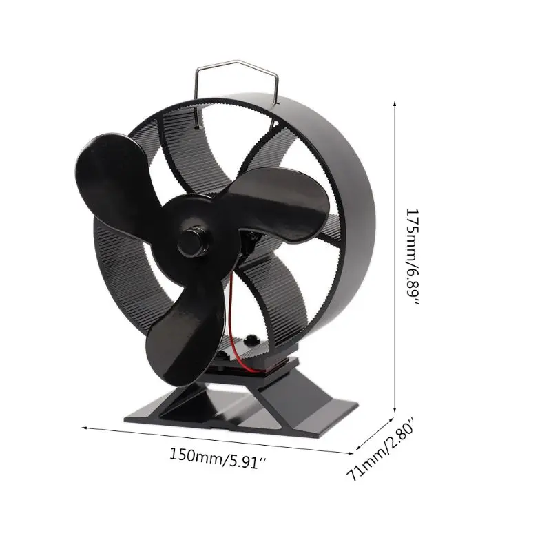 3 Blades Heat Powered Stove Fan for Log Wood Fireplace Burner Eco Friendly Quiet Fan