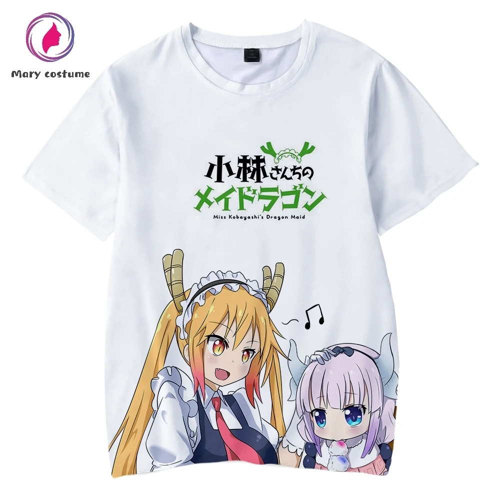 Miss Kobayashi's Dragon Maid/футболка для мальчиков и девочек детская одежда из полиэстера Футболка мужская модная летняя повседневная футболка