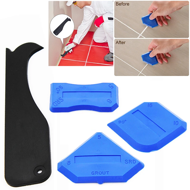 Hot 4pcs Door Silicone Sealant Spreader Spatula Scraper Cement Caulk