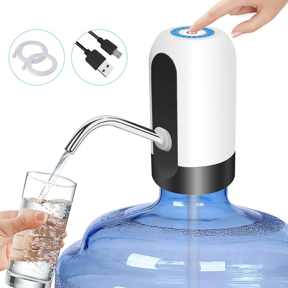 Высокий Безопасный автоматический насос для питьевой воды универсальный Электрический диспенсер для воды с светодиодная Кнопка UEJ - Цвет: White