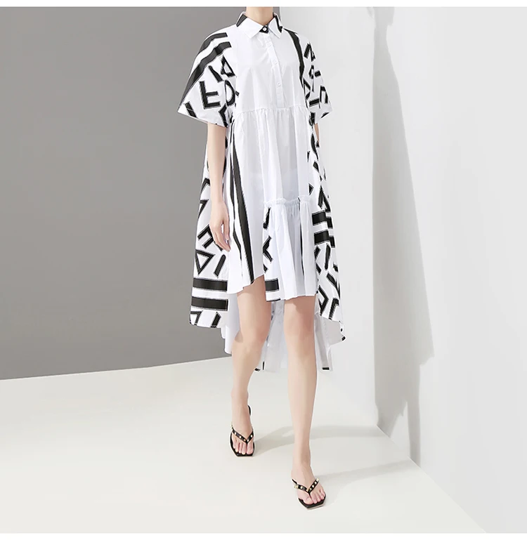 New Fashion Style Geometric Printed Plus Size Casual Dress Fashion Nova Clothing