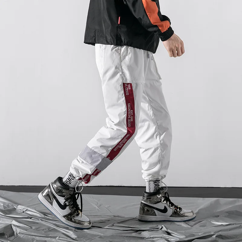Розовый Jogger мужские уличные спортивные штаны тонкие шаровары хип хоп мужские спортивные штаны повседневные мужские большие размеры 5XL HZ196