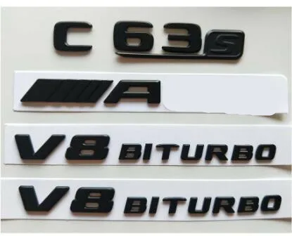 Matt Black Все матовый черный C63s Для AMG V8 BITURBO Эмблемы для Mercedes W205 C205 - Цвет: Matt Black