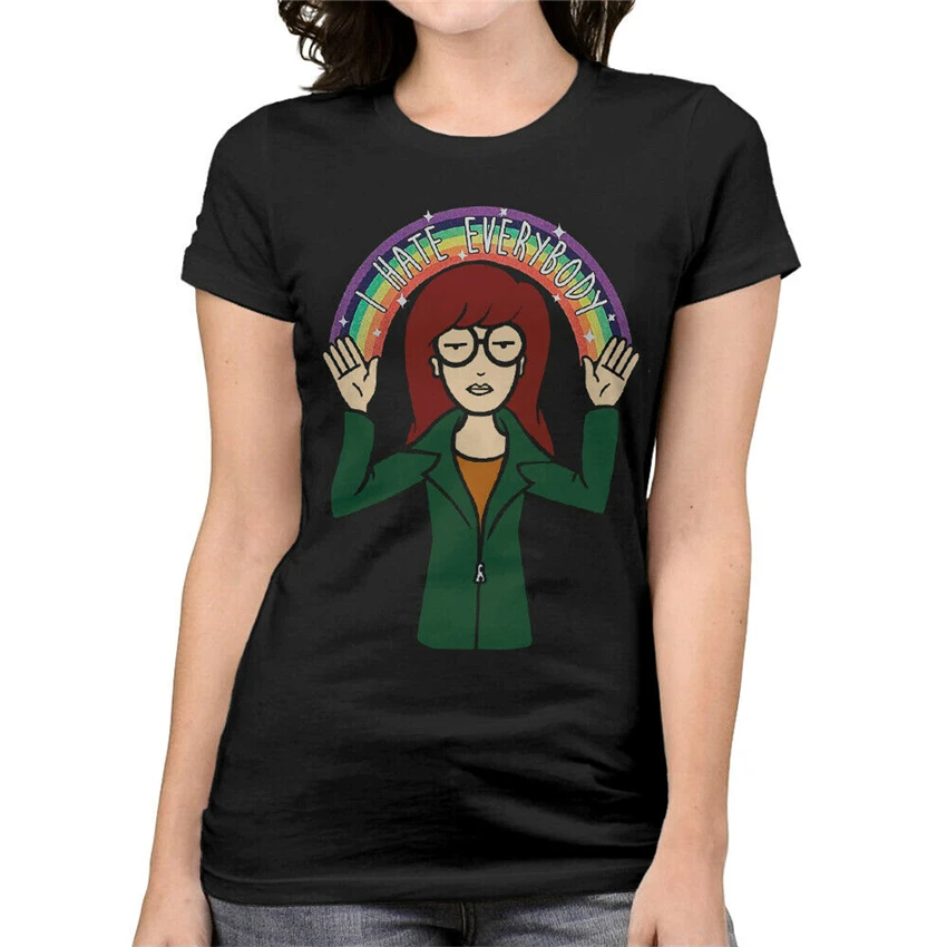Дарья I Hate 'all T-shirt, Дарья моргендорффер, графическая женская футболка, новая крутая футболка