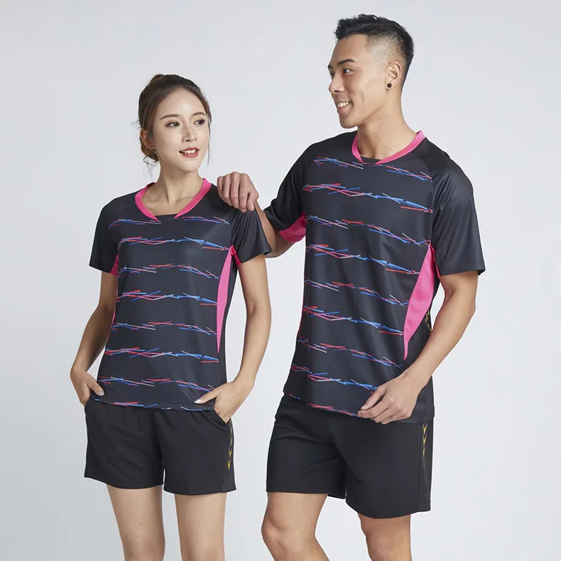 

2019 New Style Short Sleeve Table Tennis Wear Set Men And Women Children Running Fitness Training Suit Quick-Dry Jersey Racing S