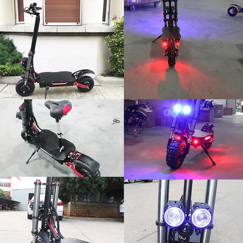 80 км/ч Электрический скутер двойной диск 60v3200W E самокат с сиденьем внедорожных 11