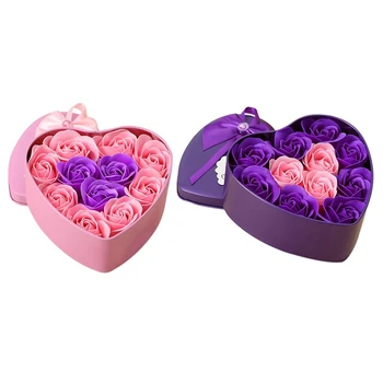 

22Pcs Artificial Flowers Rose Soap Flower Heart Shape Diy Wedding Decoration for Souvenir Valentines Day Gifts Flore - 11Pcs Pin