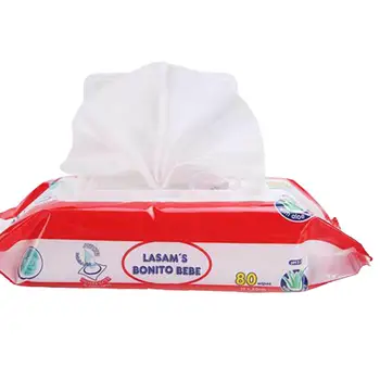 

80Pcs/Bag Portable Skin Friendly Infant Baby Unscented Wet Wipes with Lid Tissue