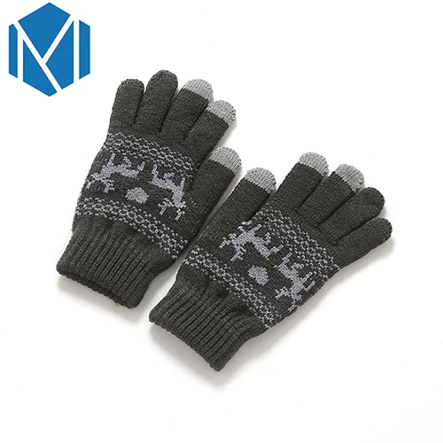 H Лидер продаж Модные Guantes для мужчин и женщин зимние теплые перчатки вязание снежинка шаблон полный палец перчатки и варежки Luvas - Цвет: Type 31