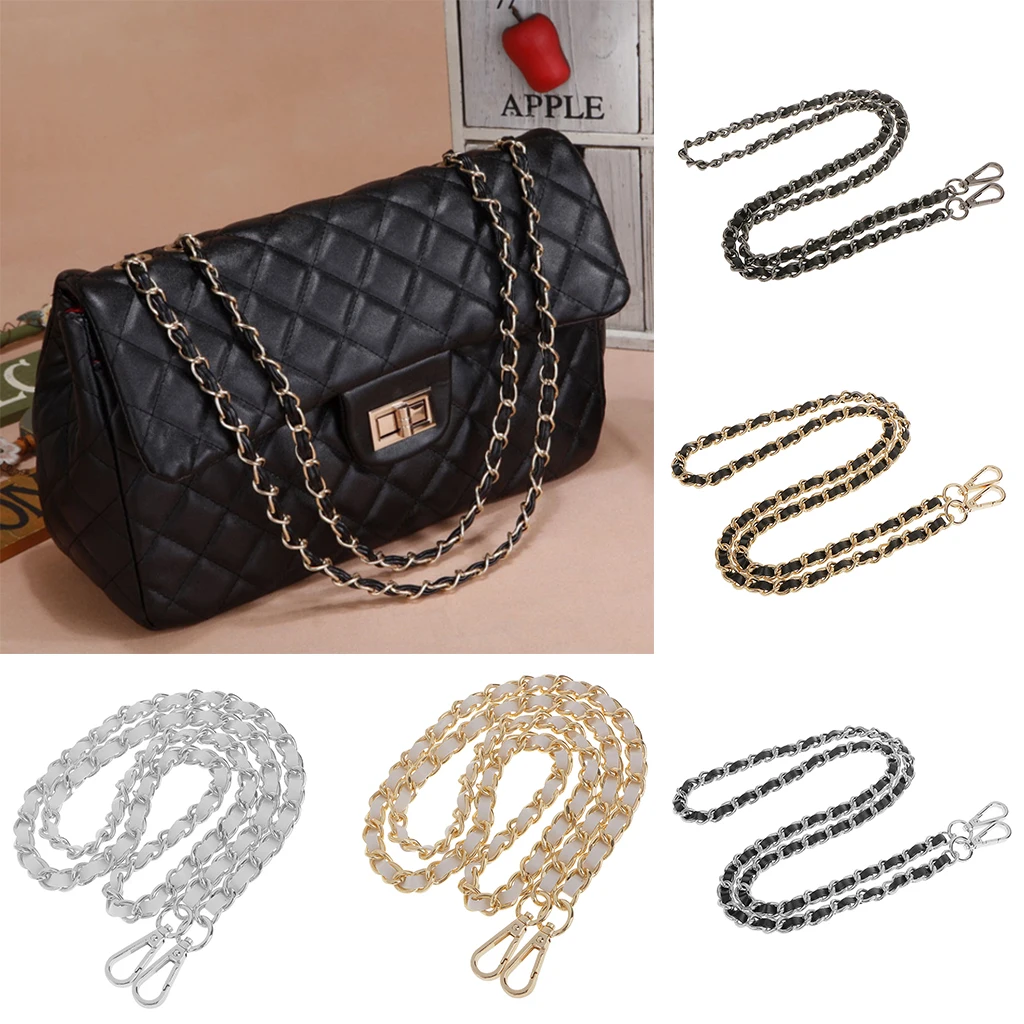 Leather Metal Chain Strap Replacement 47in - Handbag Crossbody Bag Chains