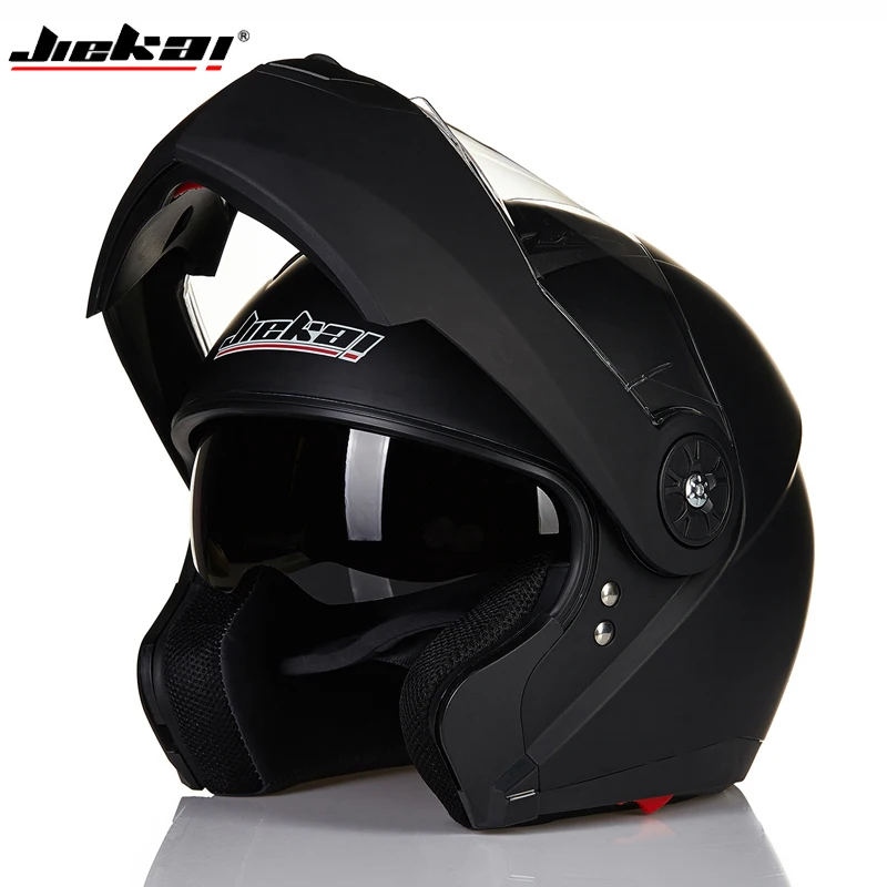 Мотоцикл JIEKAI шлемы двойной козырек из углеродного волокна Moto Casco модульный откидной шлем DOT утвержден 115 гонки мотокросса шлемы