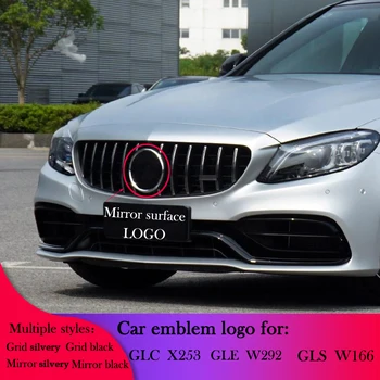

Front Grille Mirror surface Logo For GLC X253 GLE W292 GLS W166 Car Emblem Replace Insignia Front Grille Logo Car Badge Grid
