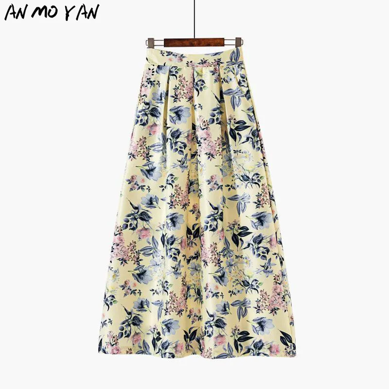 

Повседневная и простая Летняя женская юбка в европейском и американском стиле ретро модная большая юбка в горошек с цветочным принтом в стиле Харадзюку