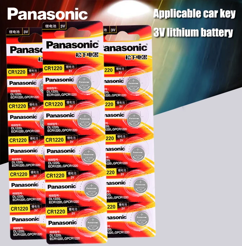 Оригинальные батарейки Panasonic CR1220 кнопочные CR 1220 3 в литиевая батарейка BR1220 DL1220