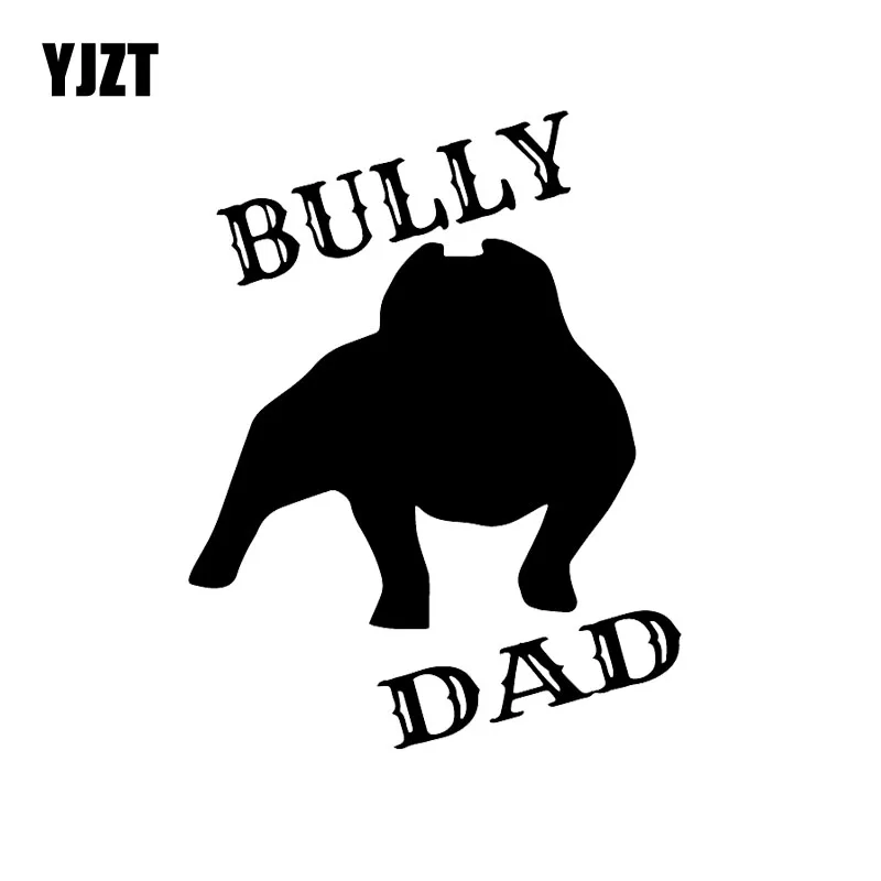 

YJZT 11.5X15CM American Bully Dog Dad Car Sticker Vinyl Car Window Decal Funny Pattern Black/Silver C24-1613