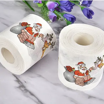 

Xmas Decor Tissue Santa Claus Bath Toilet Roll Funny Christmas Bathroom Tissue for Friends LDO99